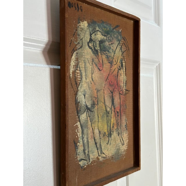 Leon d'Usseau (Dusso), Modernist Art Painting of Nudes, California Early Modern Art Painting on Board For Sale - Image 4 of 7