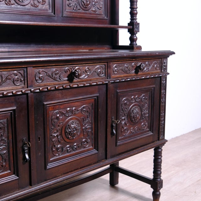 Early 20th Century Renaissance Carved Wooden Sideboard, 1920s For Sale - Image 6 of 18