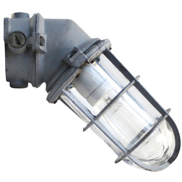 Vintage Industrial Clear Glass Wall Lamp from Industria Rotterdam For Sale
