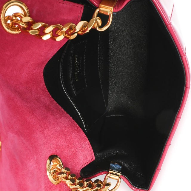 Pink Patent Matelasse Monogram Small Vicky Chain Bag For Sale - Image 9 of 9