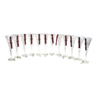 Vintage "12 Days of Christmas" Waterford Lead Crystal Glasses in Boxes + Charms - 12 pcs For Sale