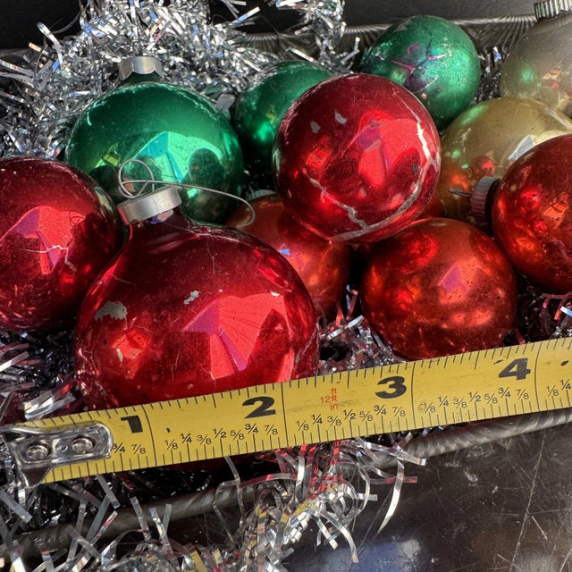 Red Vintage Shiny Brite Multi Color Mercury Glass Ornaments- 13 Pieces For Sale - Image 8 of 8