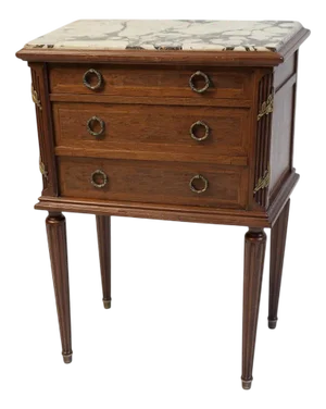French Mahogany Chest of Drawers with Marble Top