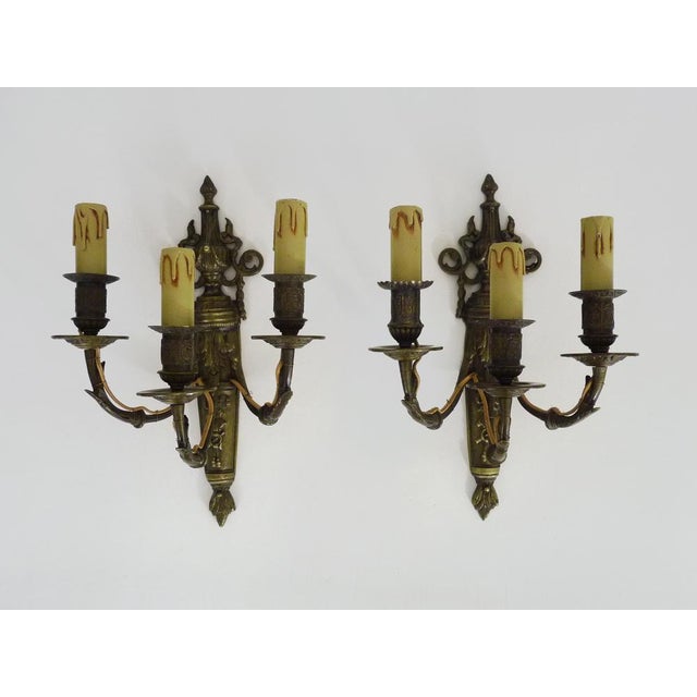 Louis XV Bronze Wall Lights, 1930s For Sale - Image 10 of 10