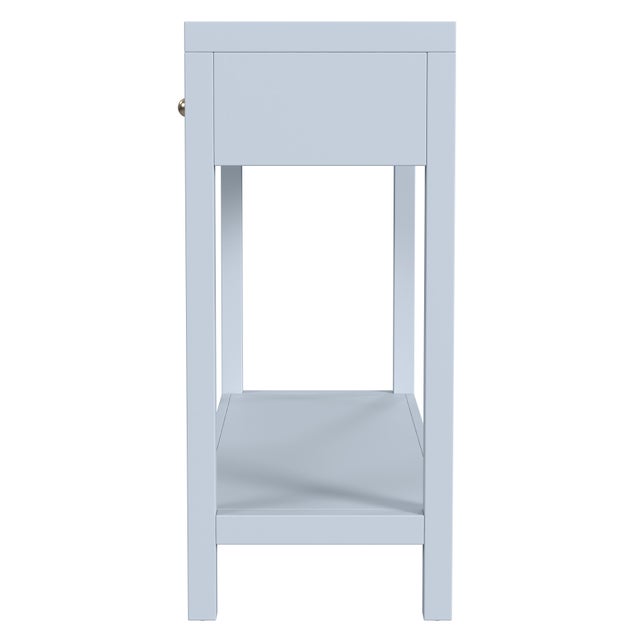 2020s Nora 40 in. W Rectangular Wood 2 Drawer Console Table with Lower Open Shelf, Light Blue For Sale - Image 5 of 8