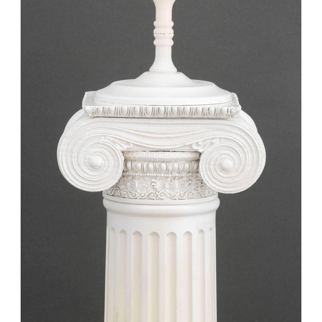 Late 20th Century Neoclassical Style Ionic Column Table Lamps, Pair For Sale - Image 4 of 7
