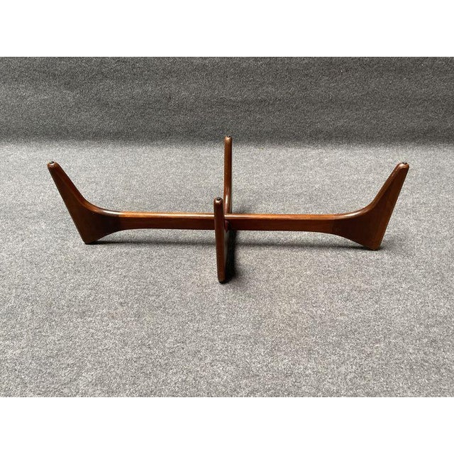 Wood MCM Stingray Wood and Glass Coffee Table in Manner of Adrian Pearsall "Stingray Table For Sale - Image 7 of 8