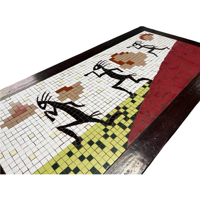 Early 20th Century Kokopelli Figurative Southwestern Mosaic Tile Coffee Table For Sale - Image 10 of 12