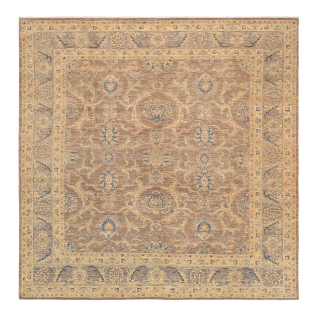 Pasargad Home Denver Brown Wool Area Rug- 9' 4" X 9' 7" For Sale