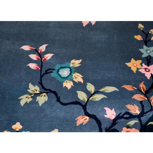 Navy Blue Early 20th Century Chinese Art Deco Rug For Sale - Image 8 of 13