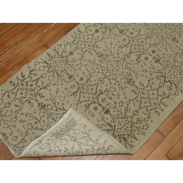 Mid 20th Century Neutral 20th Century Brown Beige Turkish Runner For Sale - Image 5 of 6