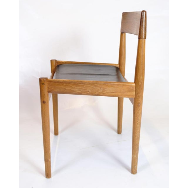 Model P H 3-2 Chairs in Teak with Black Leather Seats by Grete Jalk, 1960s, Set of 6 For Sale - Image 11 of 18