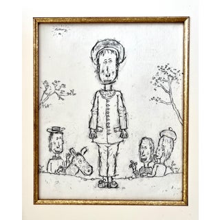 William Anthony, William Anthony 1982 American Subversive Satirical Caricature Drawing "Gilles", 1982 For Sale