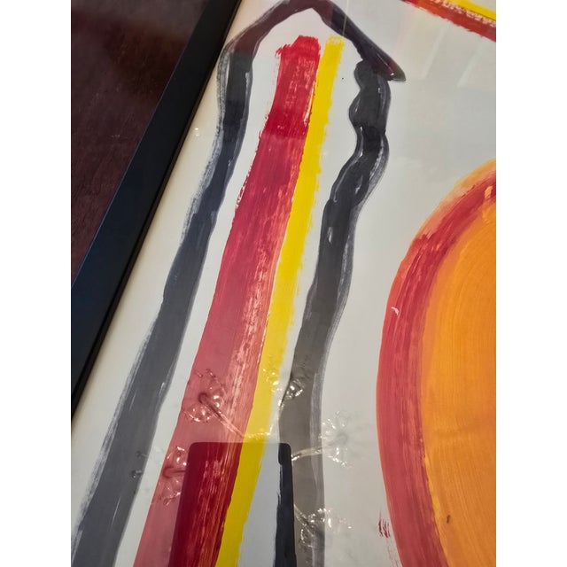 Mid-Century Modern Vintage Mid Century Modern Abstract Painting Watercolor For Sale - Image 3 of 8