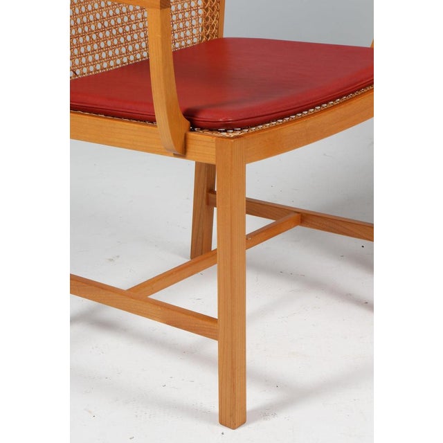 Armchairs in Elm, Cane and Leather by Ditte Heath for Søren Horn, 1960s, Set of 2 For Sale - Image 4 of 10