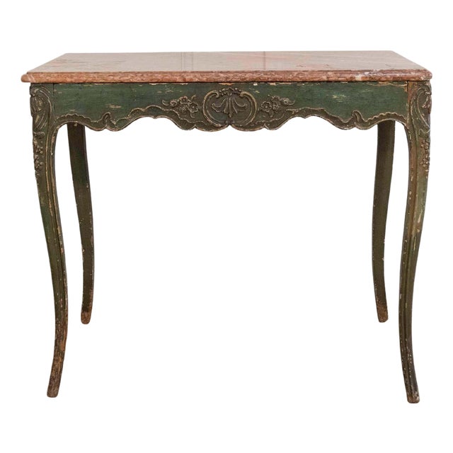 Regency Period Painted Game Table with Marble Top, Early 19th Century For Sale