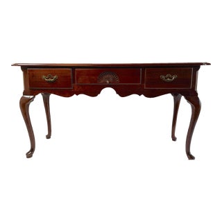 Vintage Thomasville Mahogany Console Sofa Table Queen Ann Style For Sale