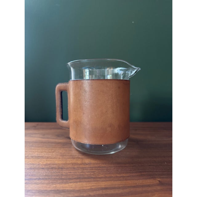 1950s 1950s Leather Wrapped Glass Pitcher by Carl Auböck For Sale - Image 5 of 7