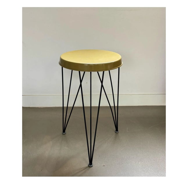 Goldenrod Seggiolina Stool in Metal by Tjerk Reijenga for Pilastro, 1950s-1960s For Sale - Image 8 of 8