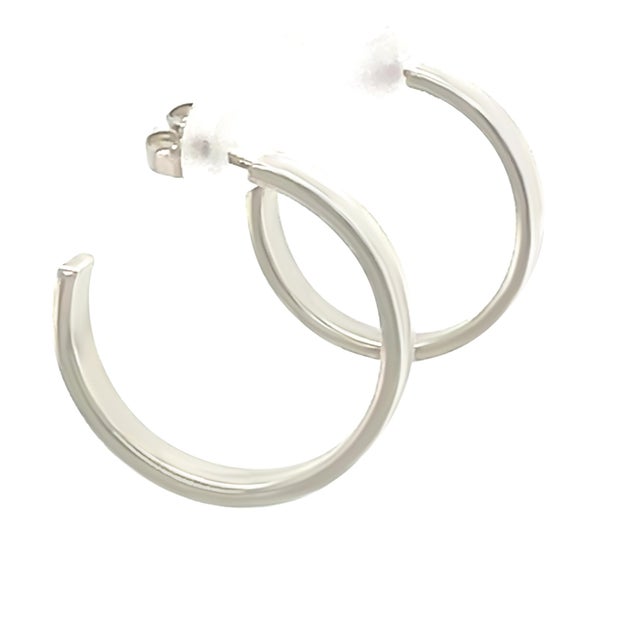 Contemporary Tiffany & Co Sterling Silver 1837 Hoop Earrings 10.81g, A Pair For Sale - Image 3 of 5