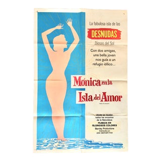 Vintage Mid-Century Monica en Al Isla Del Amor Foreign Movie Poster For Sale