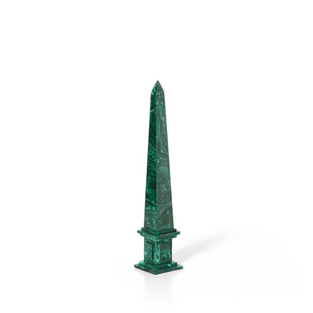 Stunning Malachite obelisk with stepped base. This beautiful malachite obelisk is perfect item to adorn your mantle....
