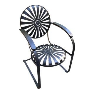 Mid 20th Century Francois Carre Petite Cantilever Iron Rocking Chair, Attributed For Sale