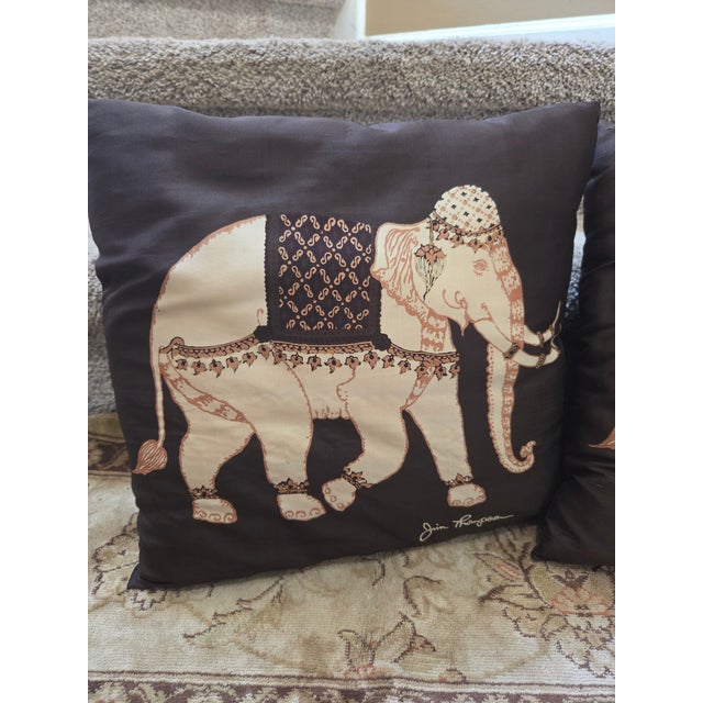 Late 20th Century Jim Thompson Silk Elephant Pillows - A Pair For Sale - Image 5 of 9