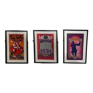 Famous Hippie Musicians Tour Posters, a Set of 3 For Sale