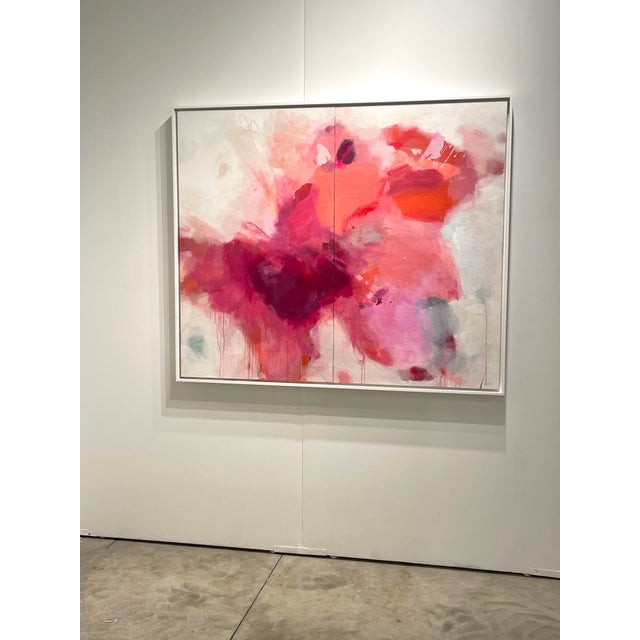 Contemporary “I Feel You Always” Contemporary Abstract Painting in Bold Red Tones by Stacey Warnix For Sale - Image 3 of 10