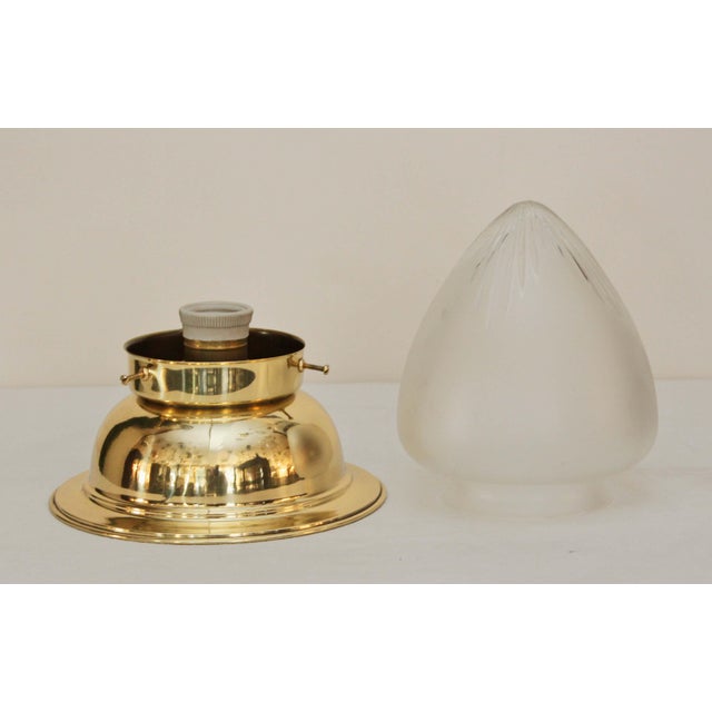 Metal Art Nouveau Art Deco Glass Ceiling Lamp, 1890s For Sale - Image 7 of 10