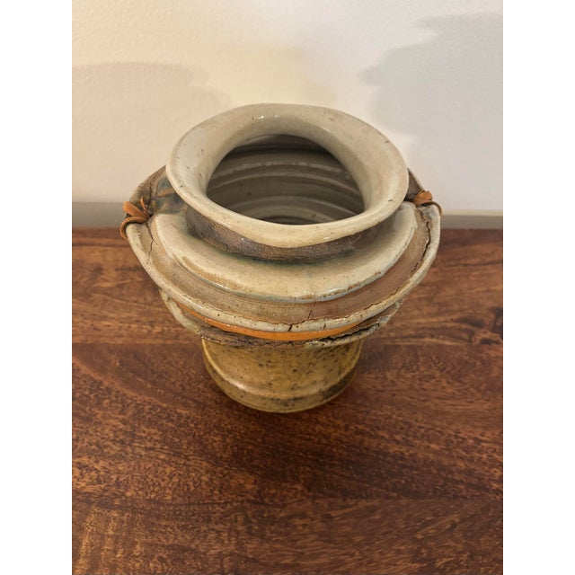 American Studio Ceramic Vase With Cane Wrapping, by F. Carlton Ball For Sale - Image 4 of 6