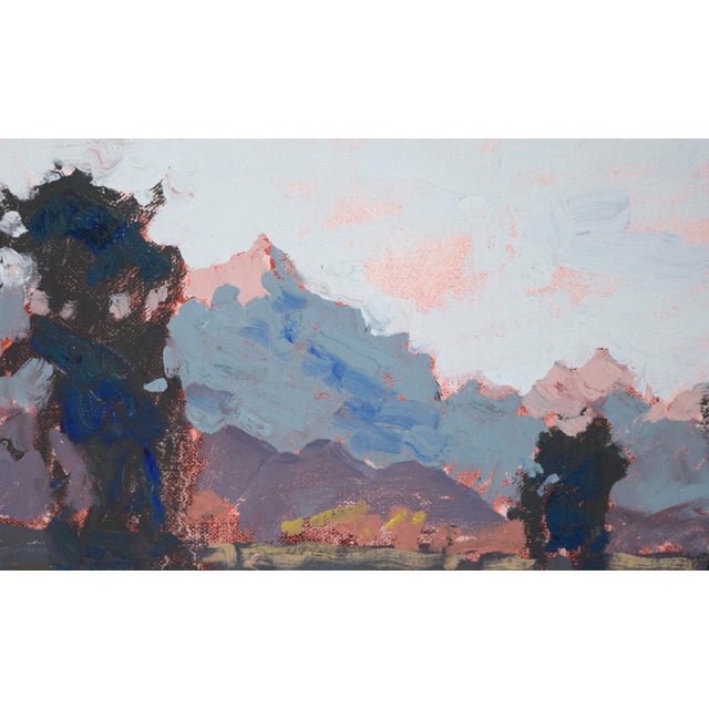Sunset at Grand Teton National Park - Plein Aire Landscape in Oil on Board by Thomas Bradshaw For Sale - Image 4 of 7