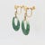 Pair of Vintage 14k Yellow Gold and Spinach Jade Hoop Screw Back Earrings For Sale In Philadelphia - Image 6 of 12