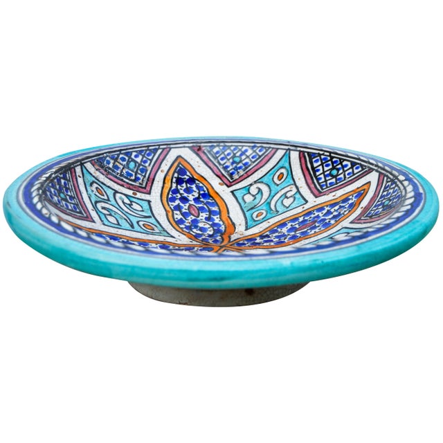 Antique Polychrome Moorish Ceramic Plate For Sale In New York - Image 6 of 9