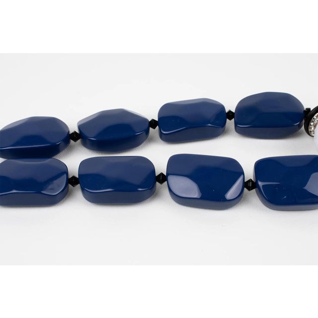 Blue Angela Caputi Blue and White Necklace For Sale - Image 8 of 9