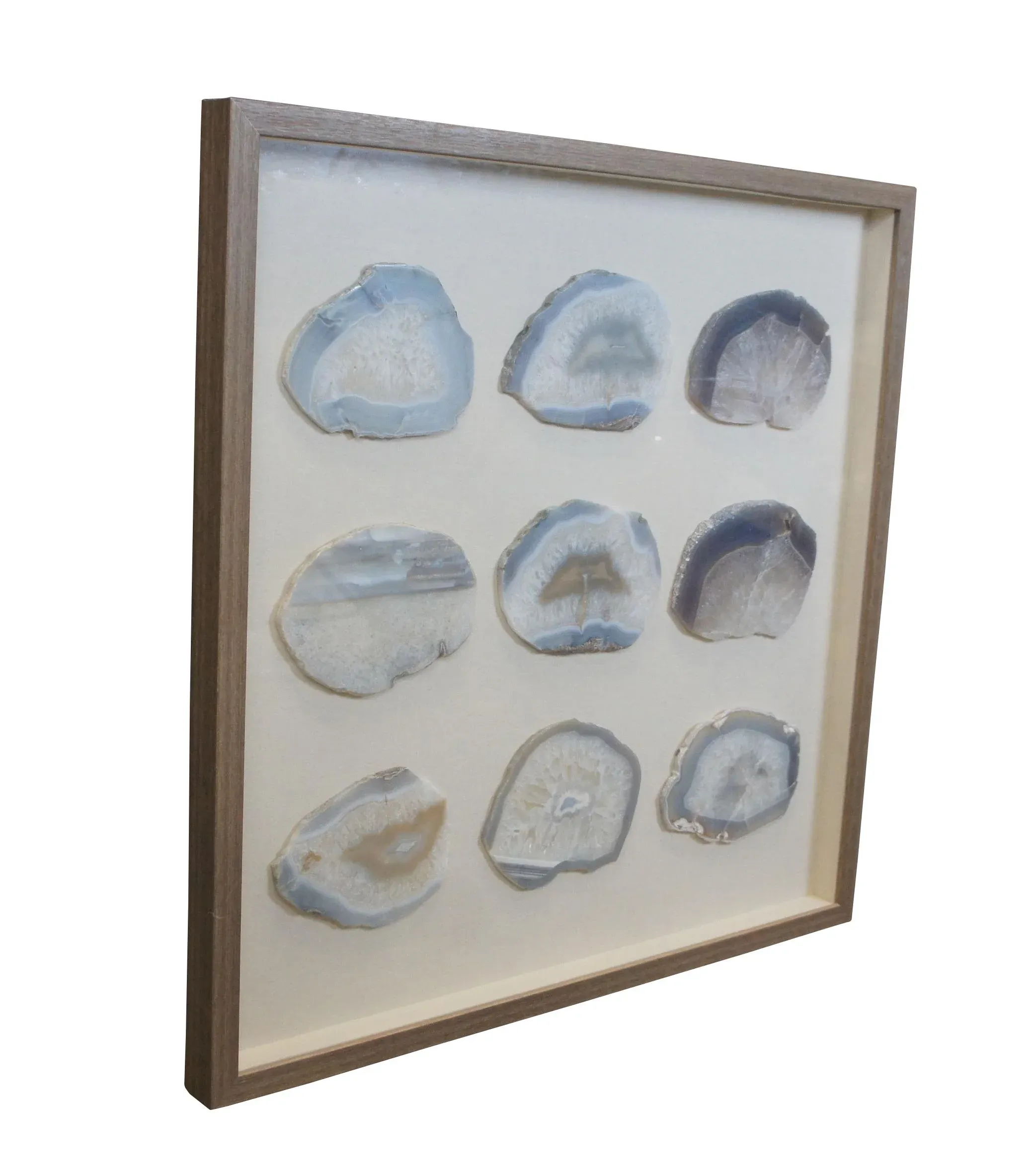 Vintage Shadowbox Wall Art Geode Chalcedony Agate Crystal Rock