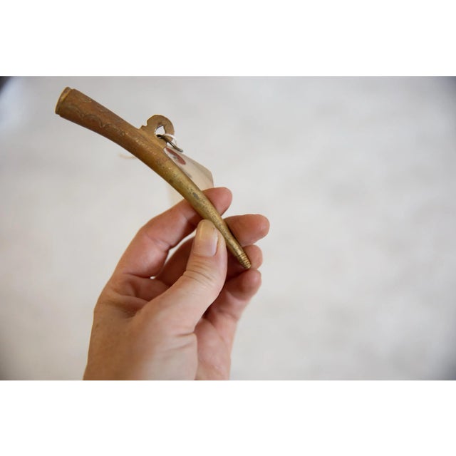 Vintage African Decorative Bronze Horn For Sale - Image 4 of 8