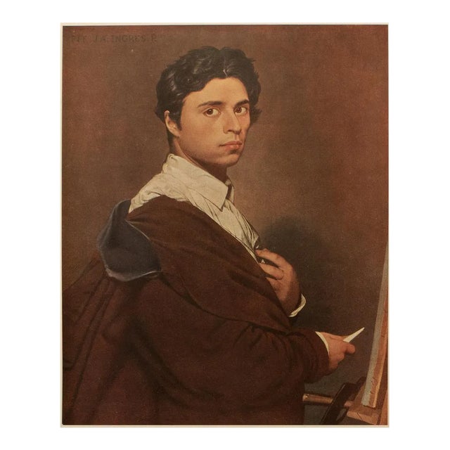 1951 After Jean-Auguste-Dominique Ingres "Self-Portrait", First Edition Parisian Photogravure For Sale