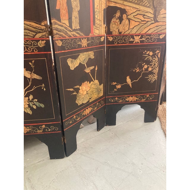 18th Century 18th Century Coromandel Pagoda 8 Panel Folding Screen For Sale - Image 5 of 14