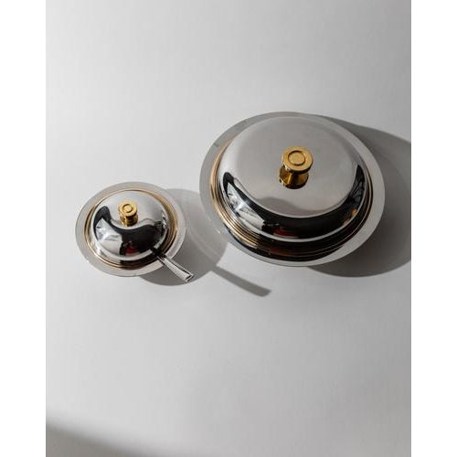 Vintage Stainless Steel Salad Bowls with Lids, 1980s, Set of 2 For Sale - Image 5 of 11