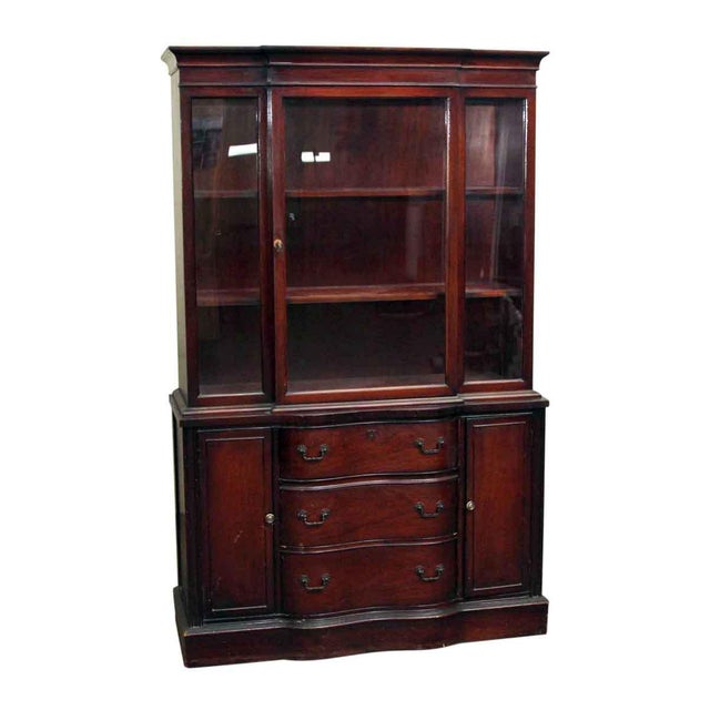 Dark Red Mahogany China With Serpentine Front Chairish