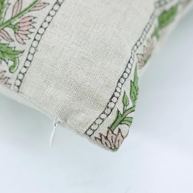Not Yet Made - Made To Order Fabdivine Pure Linen Decorative Throw Pillow Cover 14x14 Khushi Hand Block Print Cushion For Sale - Image 5 of 9