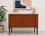 Danish Mid Century Modern Teak Tambour Door Jr. Credenza / Vinyl Storage Cabinet, c. 1960's. This beauty features perfect...