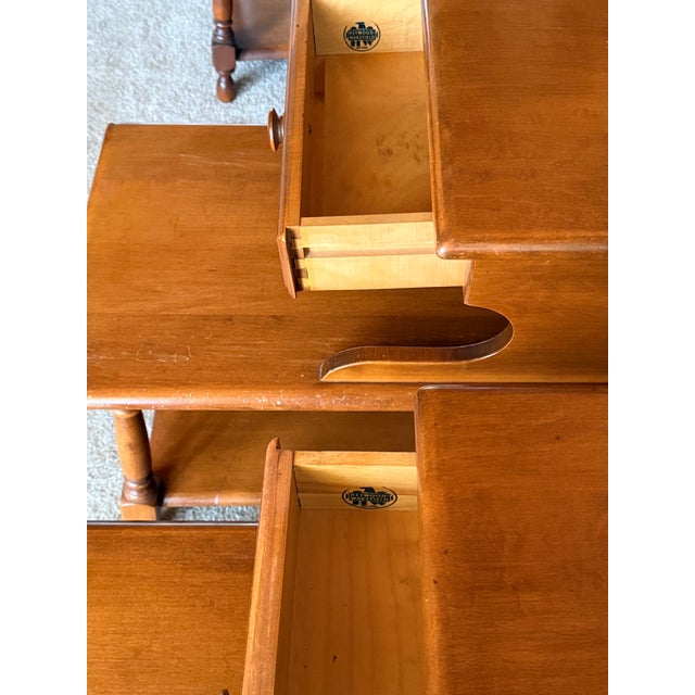 Heywood-Wakefield Heywood-Wakefield Birch Step End Table With Drawer Mid-Century For Sale - Image 4 of 7