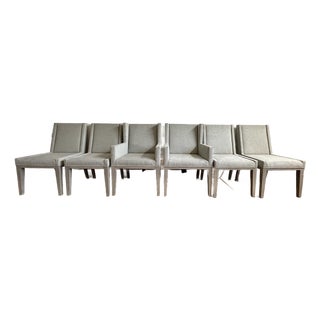 Set of 6 Bernhardt Linea Upholstered Dining Chairs – 2 Arm Chairs & 4 Side Chairs For Sale