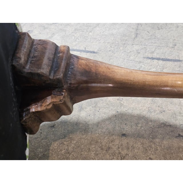 Early 20th Century Chippendale Mahogany Wing Chair Carved Ball & Claw Feet Needpoint Fabric For Sale - Image 9 of 11