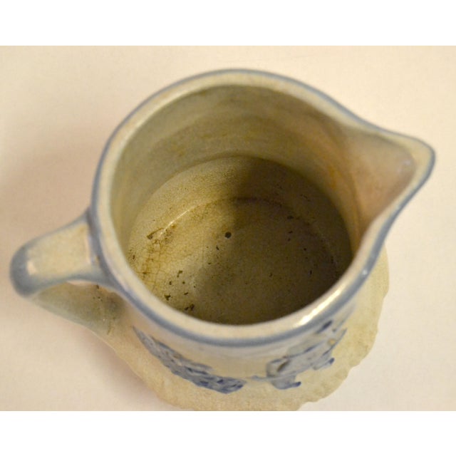 Early 20th Century Dutch Windmill Tulip Motiv Blue Beige Stoneware Pitcher For Sale - Image 11 of 14