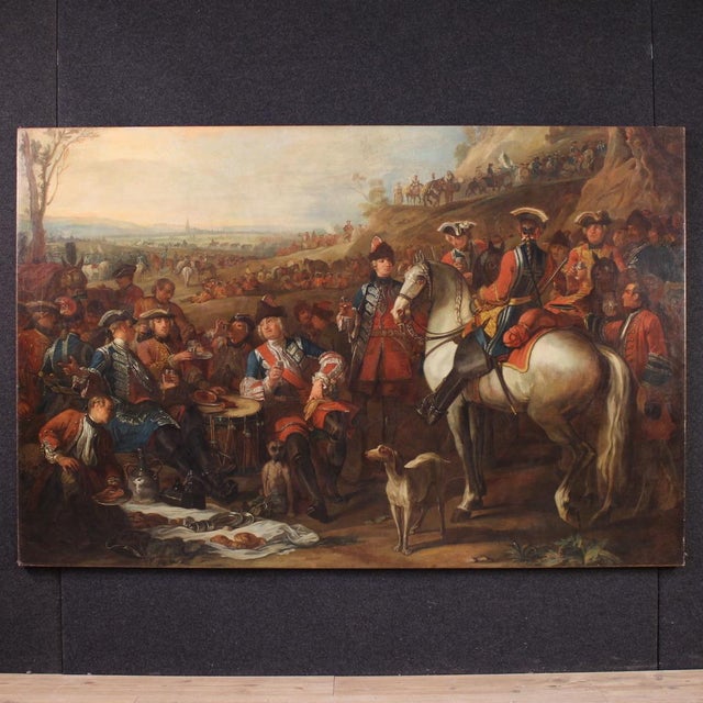 French Artist, Halt of the Mounted Grenadiers of the King's Guard, 1750, Oil on Canvas For Sale - Image 16 of 16