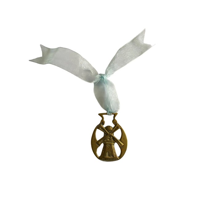 English Vintage English Brass Ornament - Windmill For Sale - Image 3 of 3